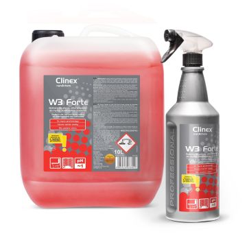 Clinex W3 Forte 10L  - silny preparat do mycia sanitariatów i łazienek