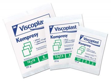 Sterile Gauze Compress Pads VISCOPLAST, cotton, 17-thread, 8-ply 7. 5x7. 5cm, 3pcs