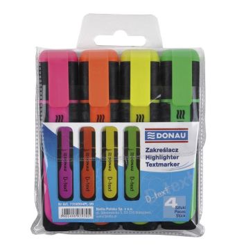 Highlighter DONAU D-Text, 1-5mm (line), 4pcs, assorted colours