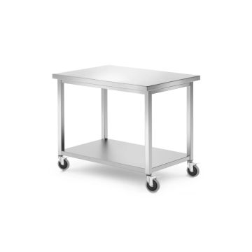 Mobile table with shelf – bolted together, 1000x700x(H)850mm