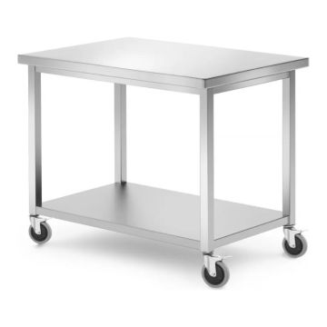 Mobile table with shelf – bolted together, 1000x700x(H)850mm