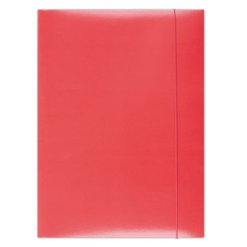 Elasticated File OFFICE PRODUCTS, cardboard, A4, 300gsm, 3 flaps, red