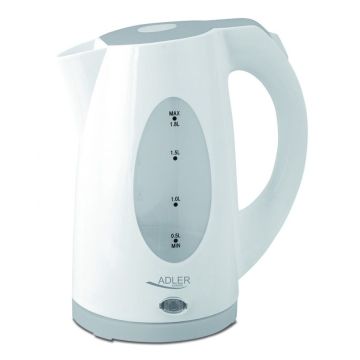 Electric kettle, ADLER, AD 1208, 1.8l, plastic, white