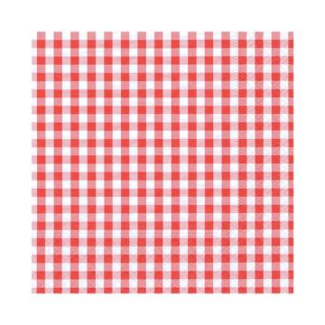 Serwetki 33x33 VICHY czerwona kratka