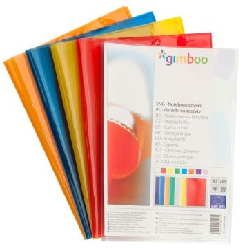 School exercise book cover, GIMBOO, crystal, A5, 150 micron., transparent clear