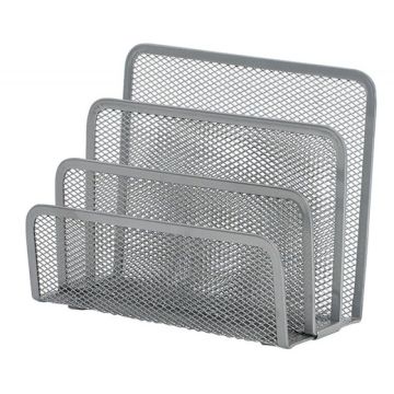 Sorter do korespondencji Q-CONNECT Office Set, metalowy, 3 przegrody, srebrny