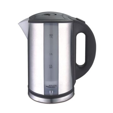 Electric kettle, ADLER, AD 1216, 1.7l, metal, silver
