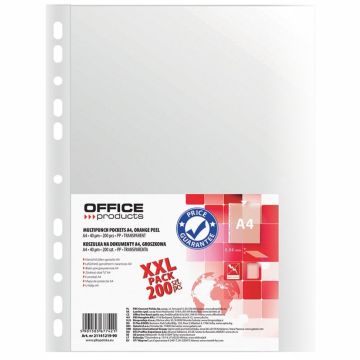 Koszulki na dokumenty OFFICE PRODUCTS, PP, A4, groszkowe, 40mikr., 200szt.