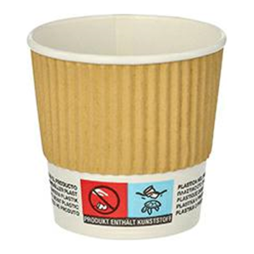 Kubek PAP/PLA DW 100ml kraft op.25szt. (k/20) śr.60mm