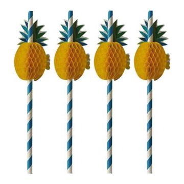 Słomki papierowe 6mm dł20cm Ananas op.50szt. (k/10)