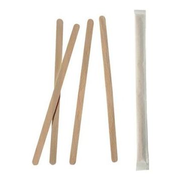 Mieszadełka drewniane 11cm op.1000szt. pojedynczo pakowane,gr.5mm PURE (k/10)