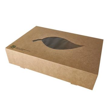Karton transportowy cateringowy 35,7x24,7x8cm, biodegradowalne, op. 10 sztuk