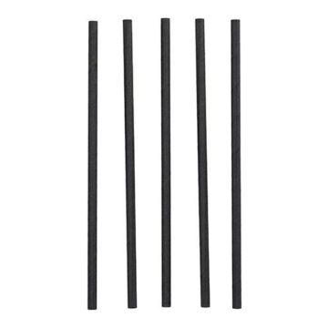 Słomki papierowe śr.8mm dł 25cm czarne op.100szt. (k/12)