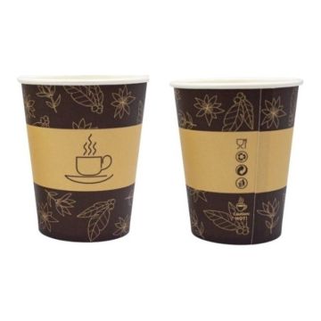Kubek PAP/DSP SW 180ml brąz nadruk op.50 szt (k/20) śr.70mm