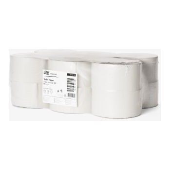 Papier tosl. w mini jumbo roli Tork Universal, szary T2 9,7x14cm - 240m - 1714 listków - Makulatura