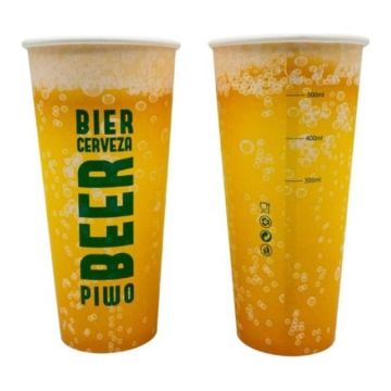 Cup PAP/DSP SW 500ml print "BEER" op.50szt (k/20) śr.90mm
