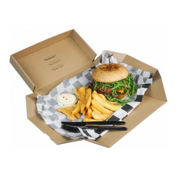 Pudełko BURGER XL zestaw 13x26x10cm brązowe, op.100szt. TnG