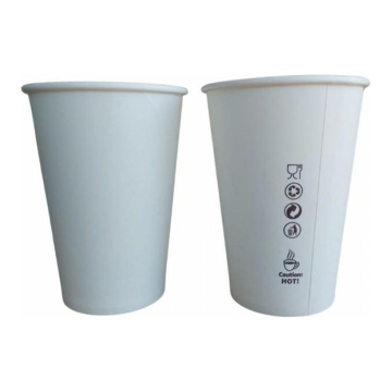 PAP/BIO SW 300 ml White Cup, pack of 50 (case of 20), diameter 80 mm, 8 oz. PLASTIC FREE