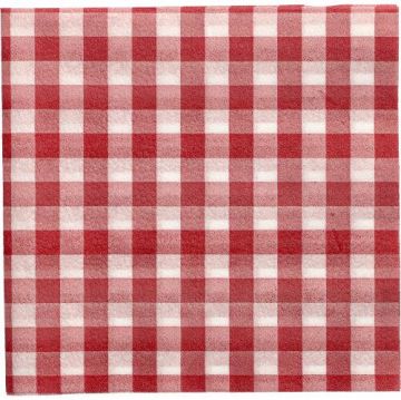 Serwetki kratka czerowona 33x33cm