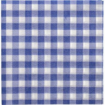 Serwetki 33x33 1W niebieska kratka op.100szt 1/4 Vichy Karo" (k/10)"