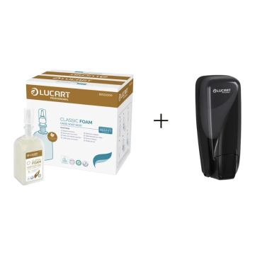 LUCART Classic Foam Hand Soap 1000ml starter pack with dispenser