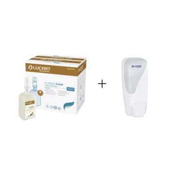 LUCARTFoam soap 6x1000ml Classic LUCART set with free white dispenser