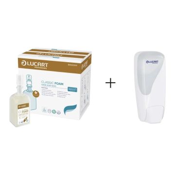 LUCARTFoam soap 6x1000ml Classic LUCART set with free white dispenser