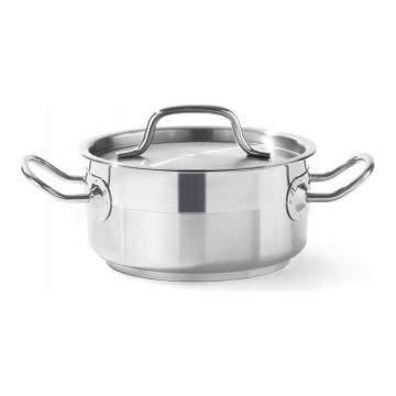 Stew pan low - with lid, HENDI, Profi Line, 1,5L, 160x75mm