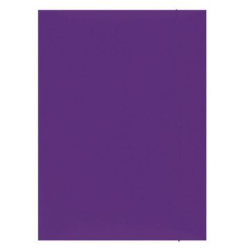 Elasticated file OFFICE PRODUCTS, cardboard, A4, 300gsm, 3-flaps, purple