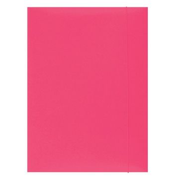 Elasticated file OFFICE PRODUCTS, cardboard, A4, 300gsm, 3-flaps, pink