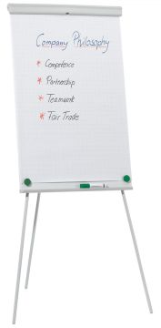 Flipchart Tripod Easel Q-CONNECT, 68x105cm, Magnetic Dry-wipe Board