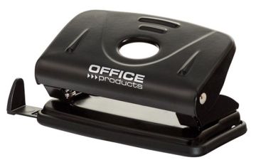Hole punch, OFFICE PRODUCTS, punches up to 12 sheets, metal, black