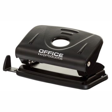 Hole punch, OFFICE PRODUCTS, punches up to 12 sheets, metal, black