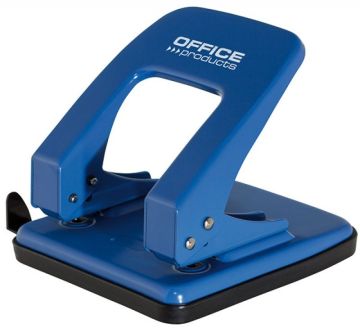 Hole punch, OFFICE PRODUCTS, punches up to 40 sheets, metal, blue