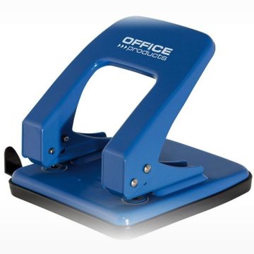 Hole punch, OFFICE PRODUCTS, punches up to 40 sheets, metal, blue