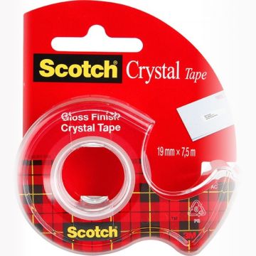 Office sticky tape, SCOTCH® Crystal Clear (6-1975), transparent, 19mm, 7.5m