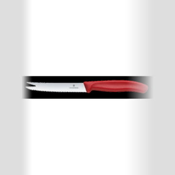 Victorinox Swiss Classic Cheese and Sausage Knife, serrated blade, 110mm, red