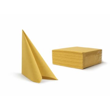 Airlaid monocolor gold napkins 40x40cm white a.50pcs