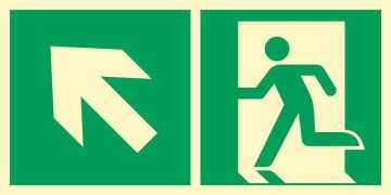 Direction for emergency exit up left BF - 100 x 200mm AE091BFTS