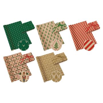 Decorative Paper 70 cm x 2 m STAR Mix Set KRAFT 8 (pack of 50)