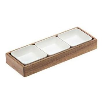 Akacja - ekspozytor z wkładami z melaminy 31,5x11,5xh.4cm