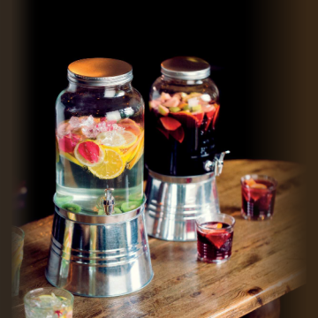 BIG JARS duży słój na napoje 6L, kranik ocynkowana podstawa, cena za 1 sztukę