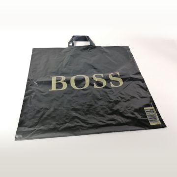 Carrier bags LDPE - handle 50 x 50cm BOSS BLACK reusable 50 micron, 25 pieces