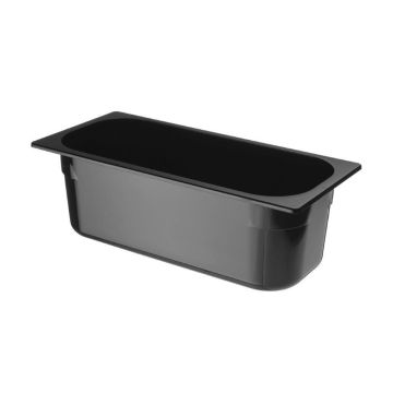 Transparent polycarbonate ice cream tray black 360 x165x(H)120 mm