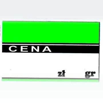 Cena laminowana A8 pasek zielony
