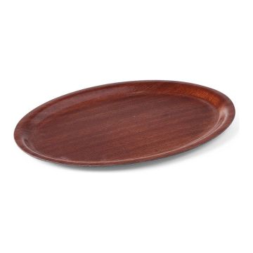Anti-slip Wooden Tray - Oval 290X210 Mm