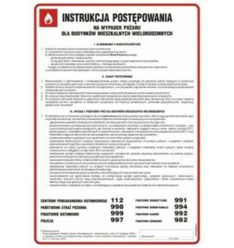 Fire safety instructions for residential buildings DN - 350 x 245mm DB008DNHN