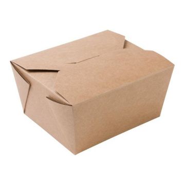 BIO FOOD BOX 600ml brown, 450pcs. 12x10x6cm, PLA-coated,