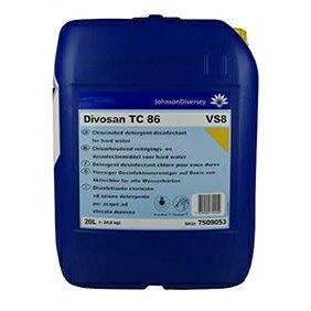 Divosan TC 86 VS8 20L - Preparat myjąco-dezynfekcyjny z aktywnym chlorem, do wody twardej
