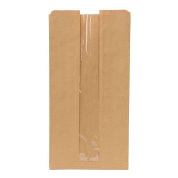 Torebki papierowe z oknem PLA 20x11x40 op.500szt.